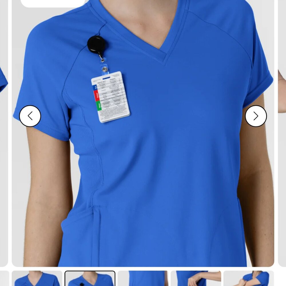 RENEW knit women's flex-n-reach v-neck scrub top (ceil blue) x-small